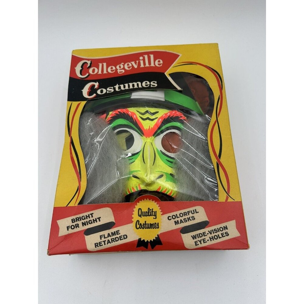 Vintage 1950s Collegeville Costumes “witch” Halloween costume W/box large 284